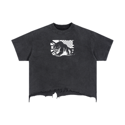 Wild Beast Vintage Wash Boxy Distressed Hem T-Shirt