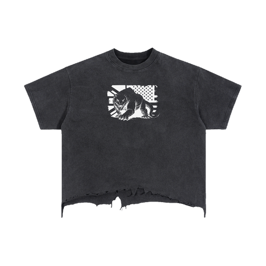 Wild Beast Vintage Wash Boxy Distressed Hem T-Shirt
